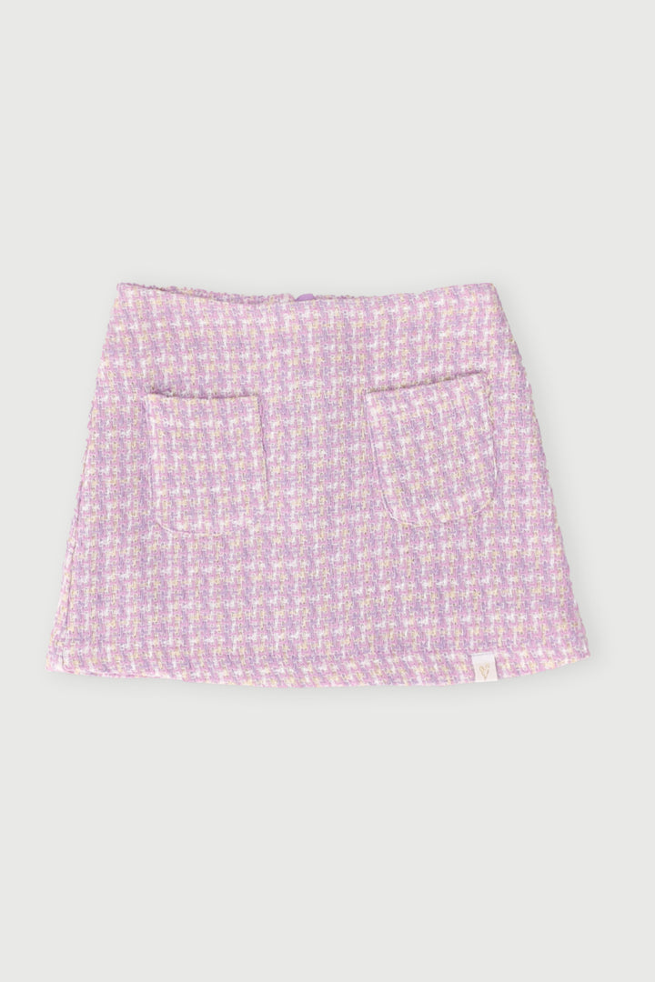 Pre-Girls Eid  Boucle Skirt  - Lilac