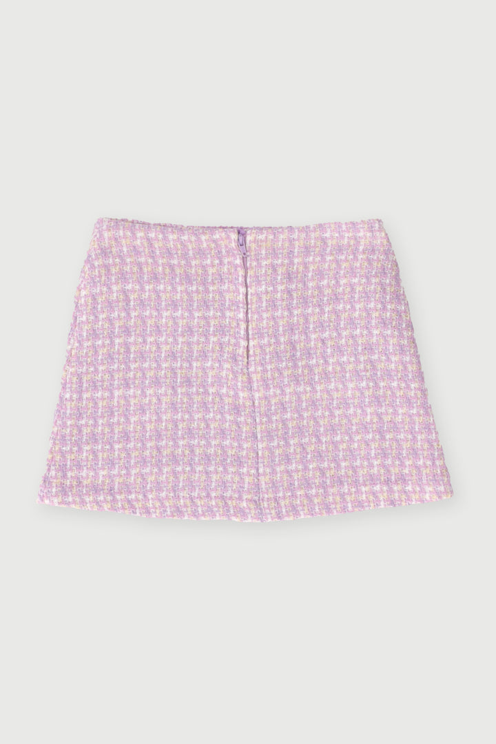 Pre-Girls Eid  Boucle Skirt  - Lilac