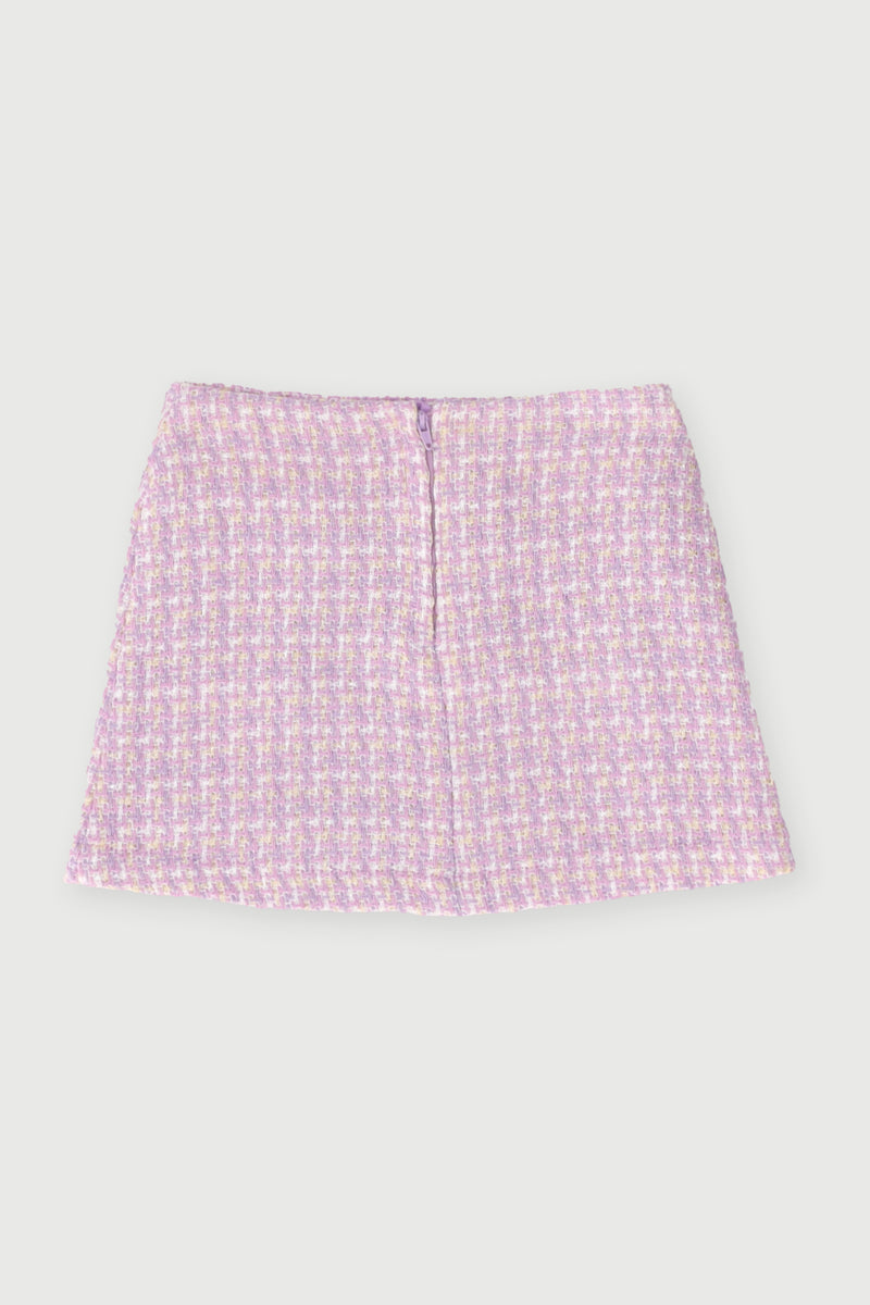 Pre-Girls Eid  Boucle Skirt  - Lilac