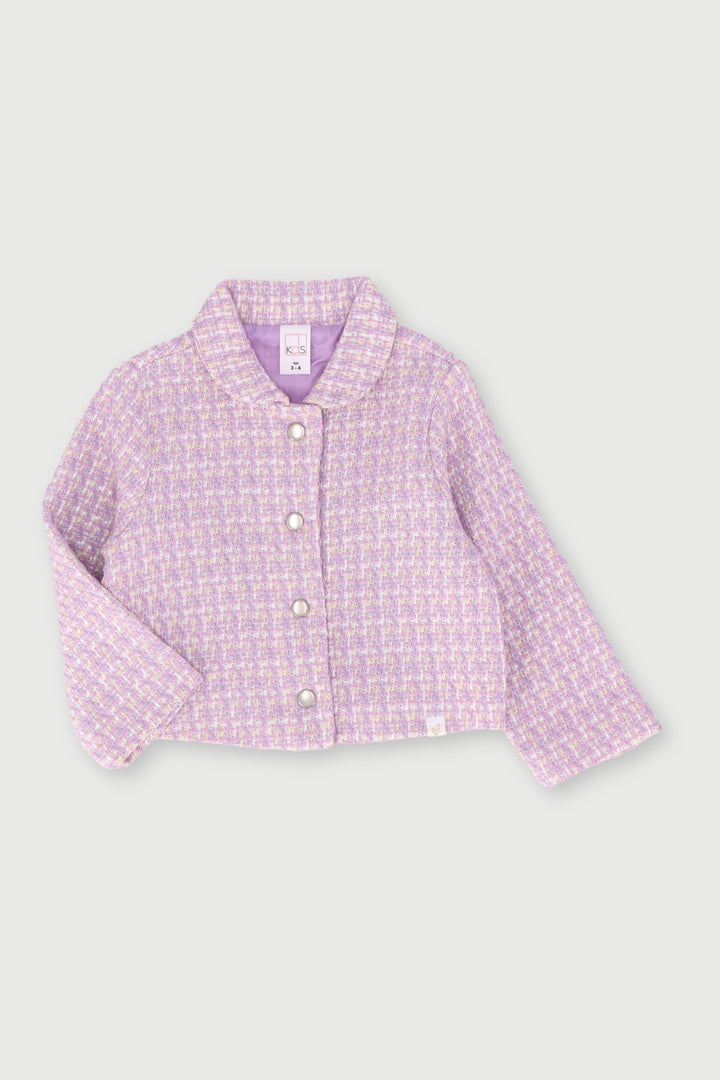 Pre-Girls Eid  Boucle Jacket  - Lilac
