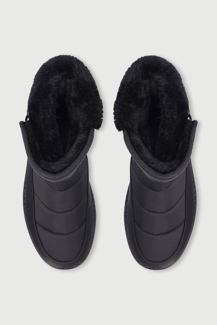 Faux Fur Snow Boot - Black