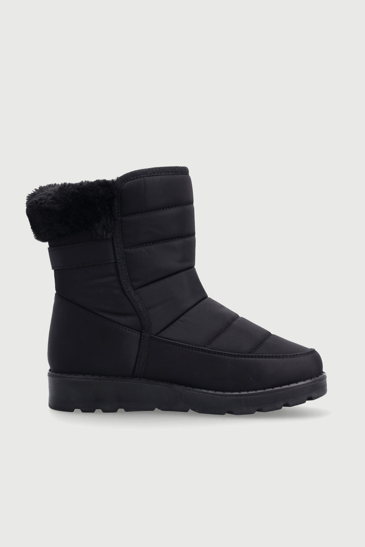 Faux Fur Snow Boot - Black