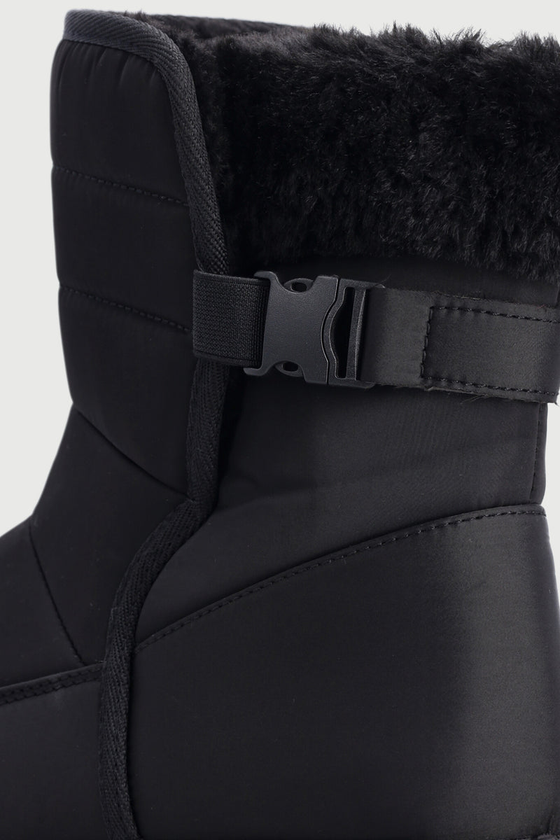 Faux Fur Snow Boot - Black