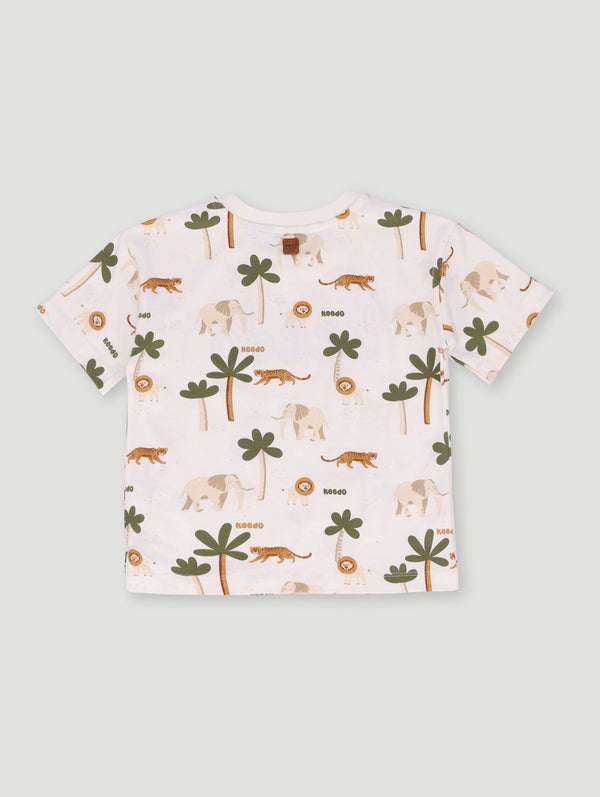 Keedo Boys Safari Fashion Tee - Cream