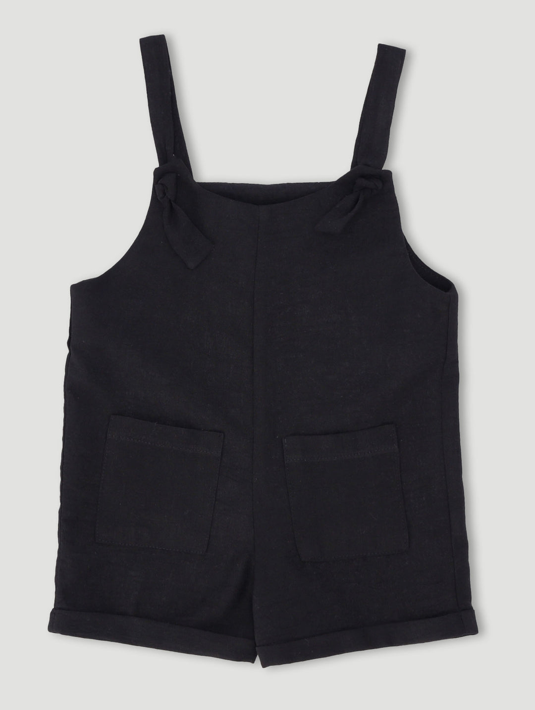 Pre-Girls Linen Jumpsuit - Black