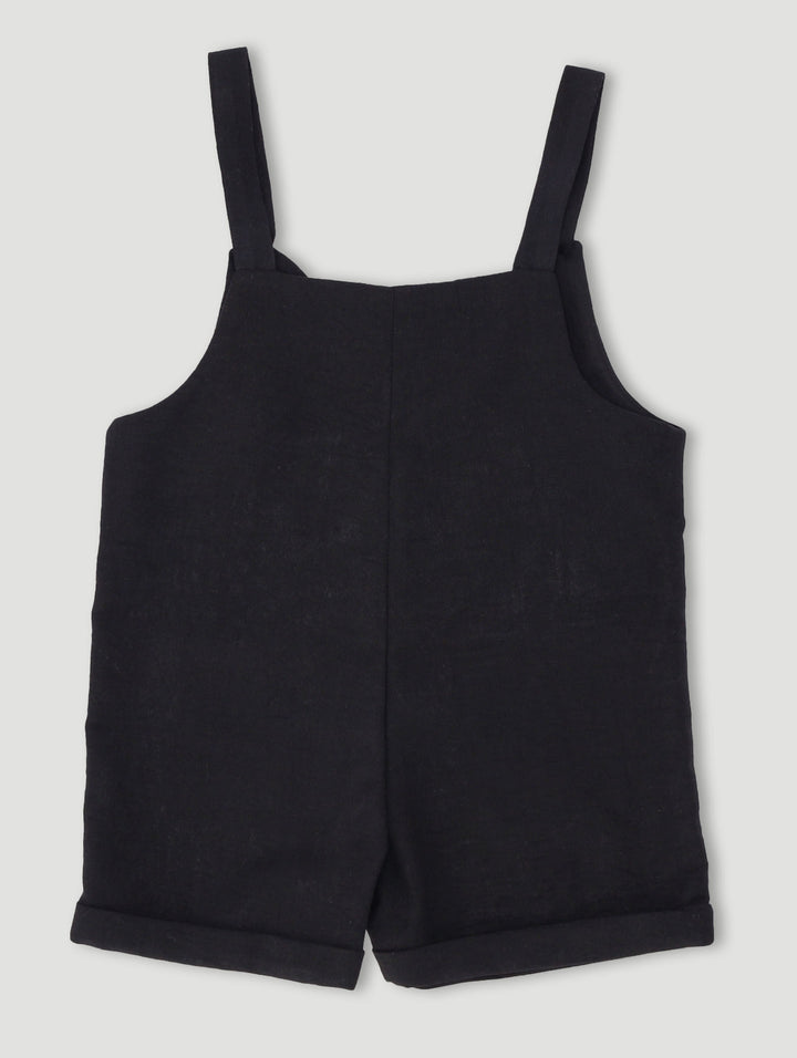 Pre-Girls Linen Jumpsuit - Black