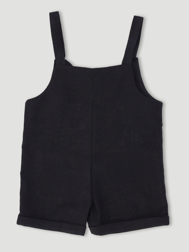 Pre-Girls Linen Jumpsuit - Black