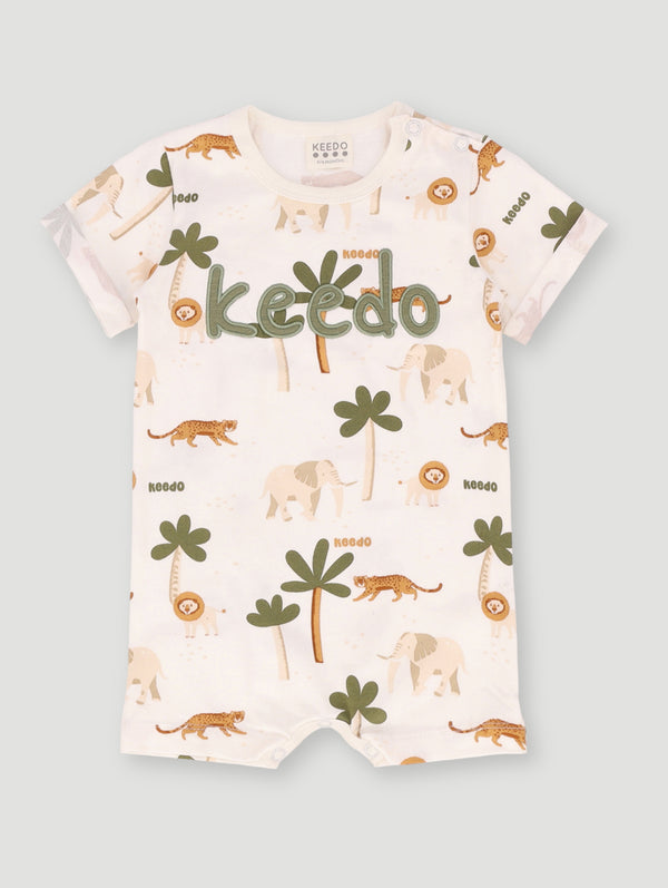 Keedo Baby Boys Safari Romper - Cream