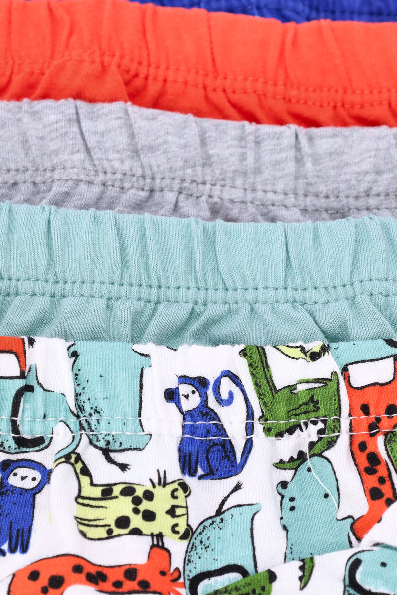 Pre-Boys 5 Pack Wildlife Briefs - Multi