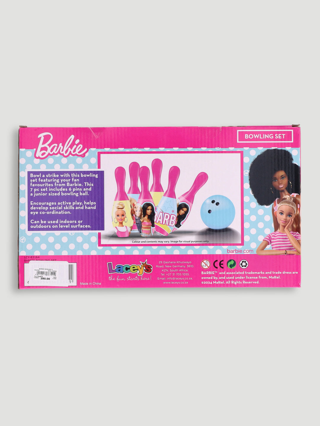 Pre-Girls Barbie Bowling Set - Multi