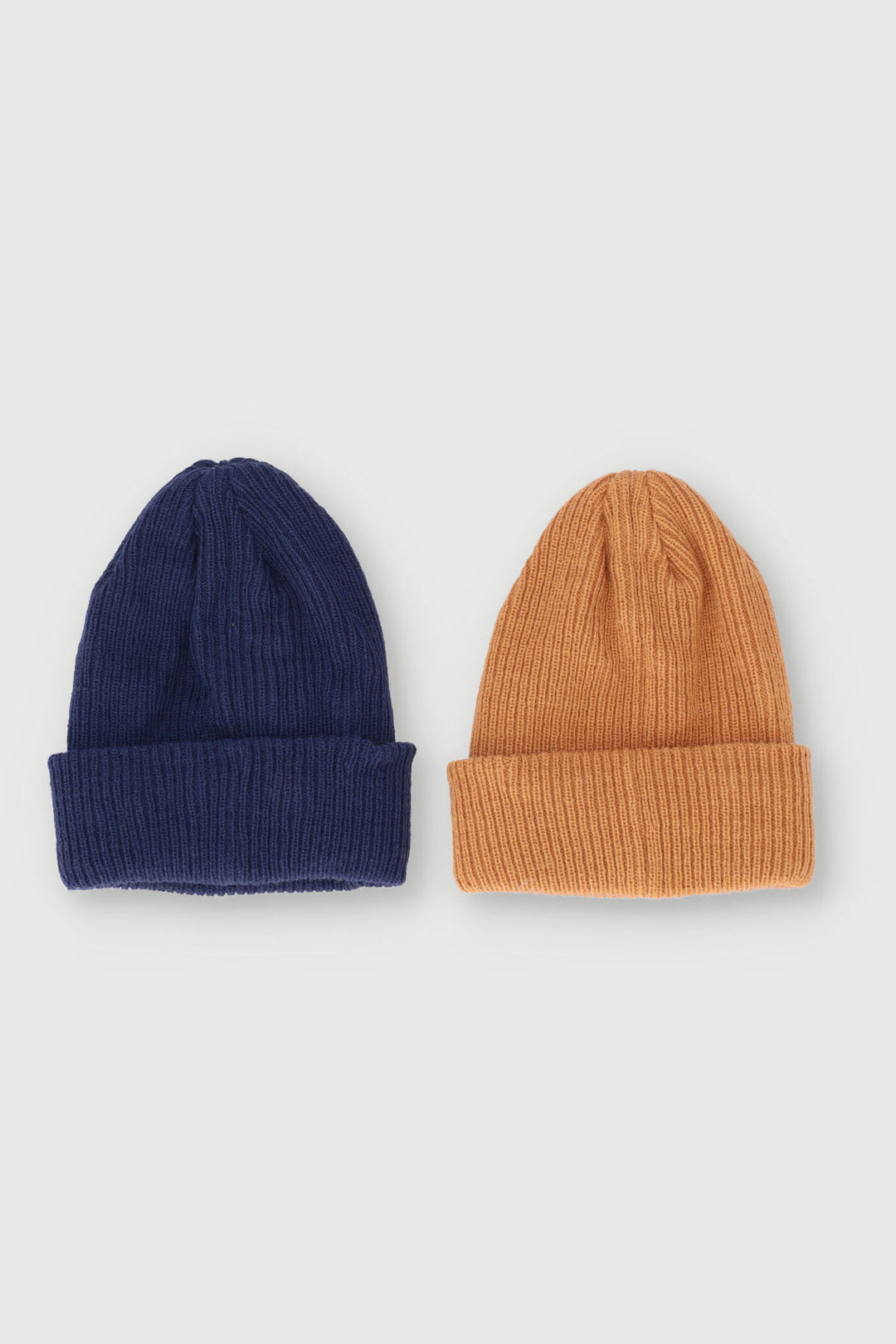 Baby Boys 2 Pack Letter B Beanie - Navy/Beige