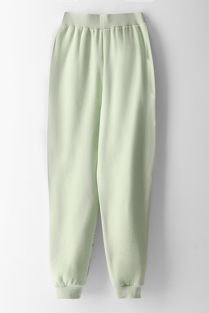 Girls Print Grafitti Leg Joggers - Pastel Green