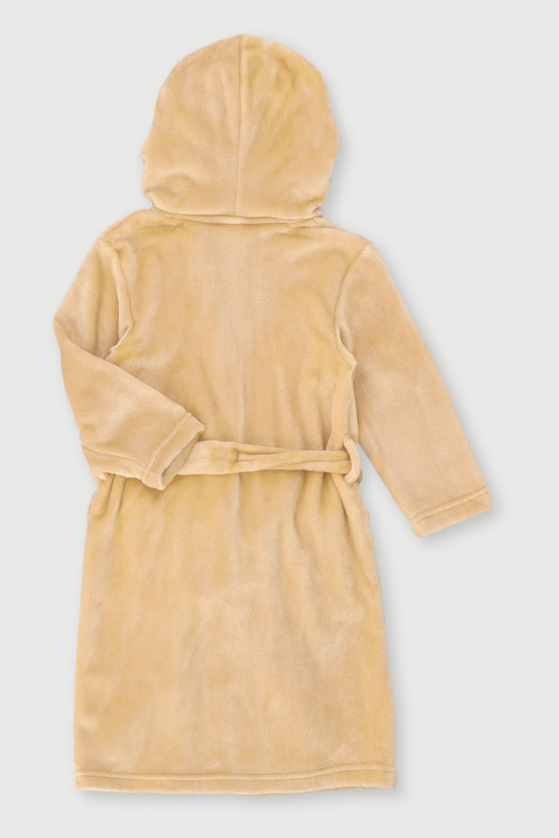 Pre-Boys Bear Pocket Gown - Wheat