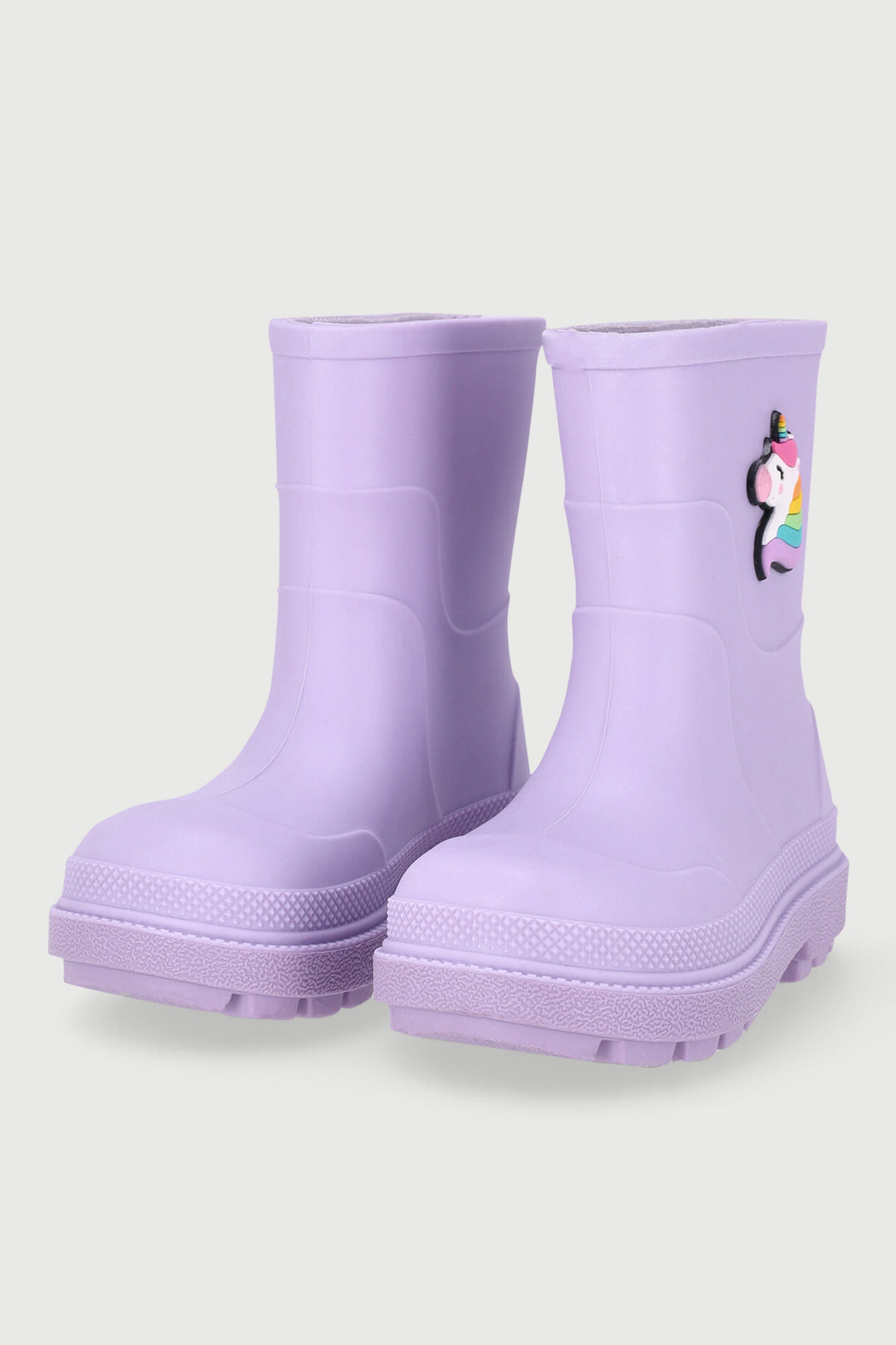Pre-Girls Wellington Boots With Trim - Lilac