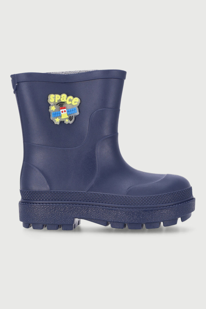 Pre-Boys Wellington Boots With Trim - Navy