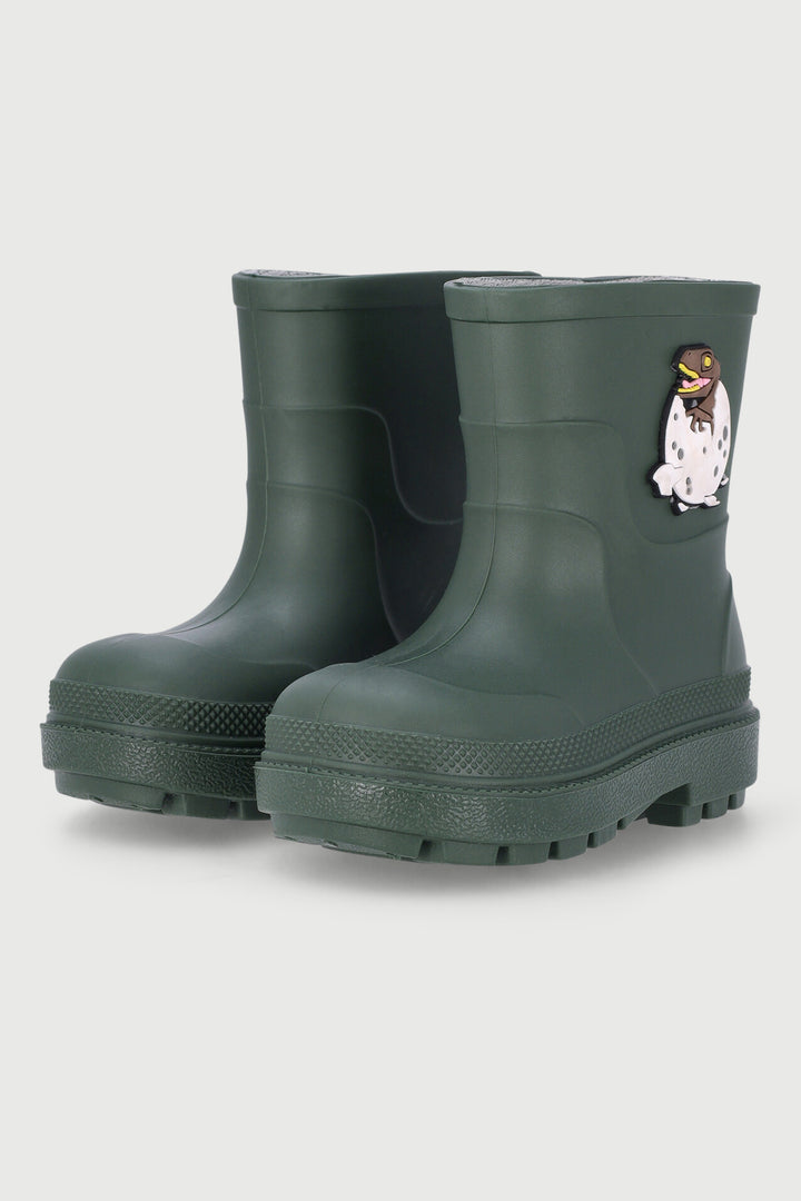 Pre-Boys Wellington Boots With Trim - Olive