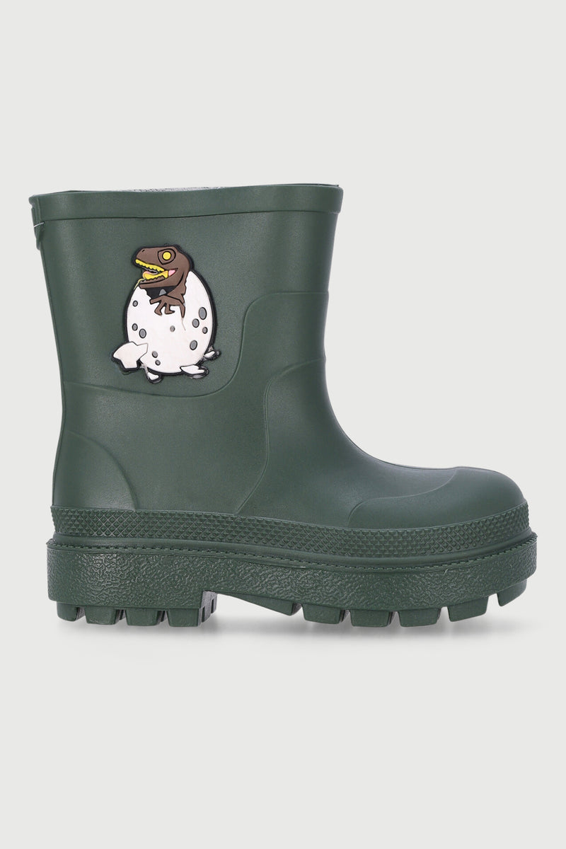Pre-Boys Wellington Boots With Trim - Olive