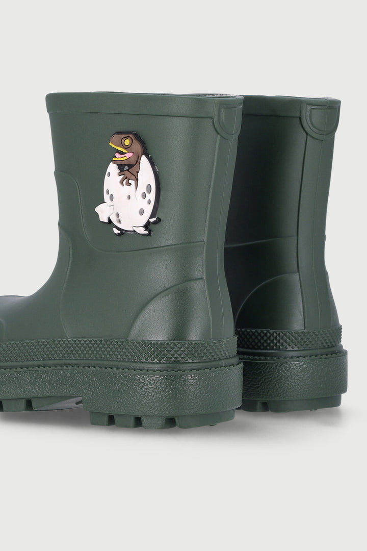 Pre-Boys Wellington Boots With Trim - Olive
