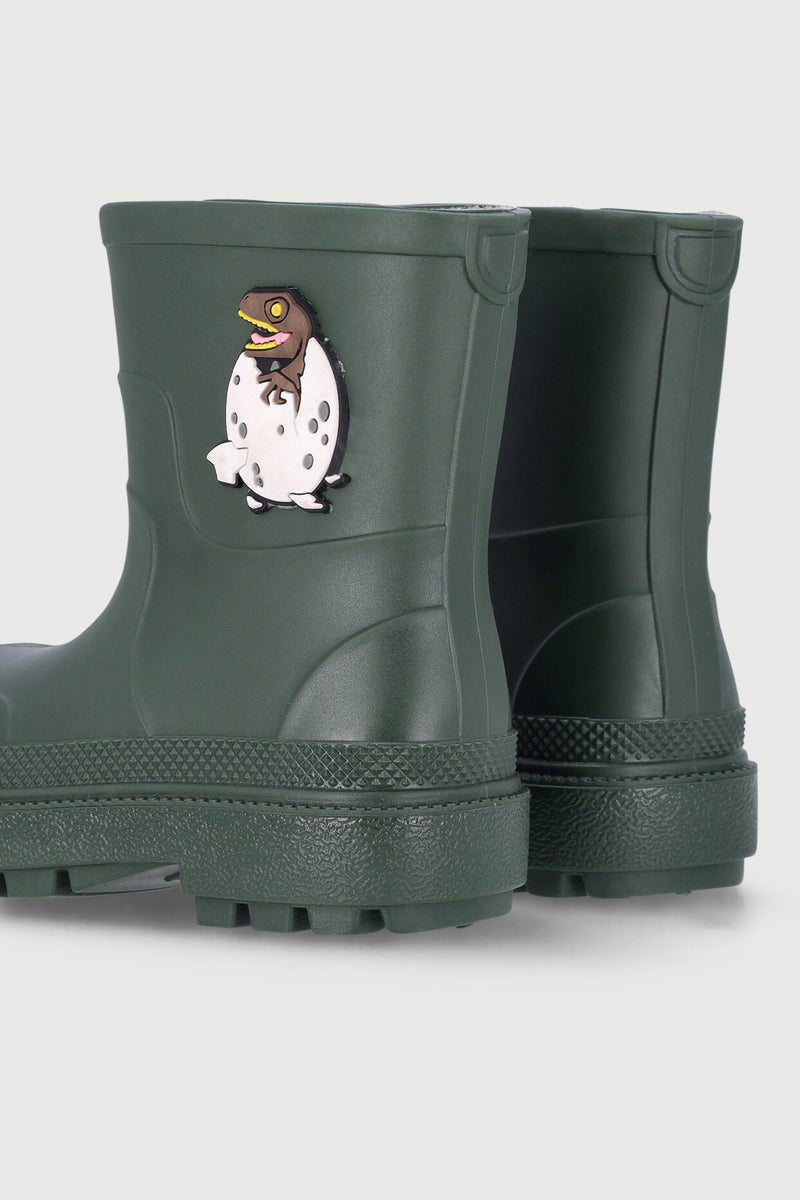 Pre-Boys Wellington Boots With Trim - Olive