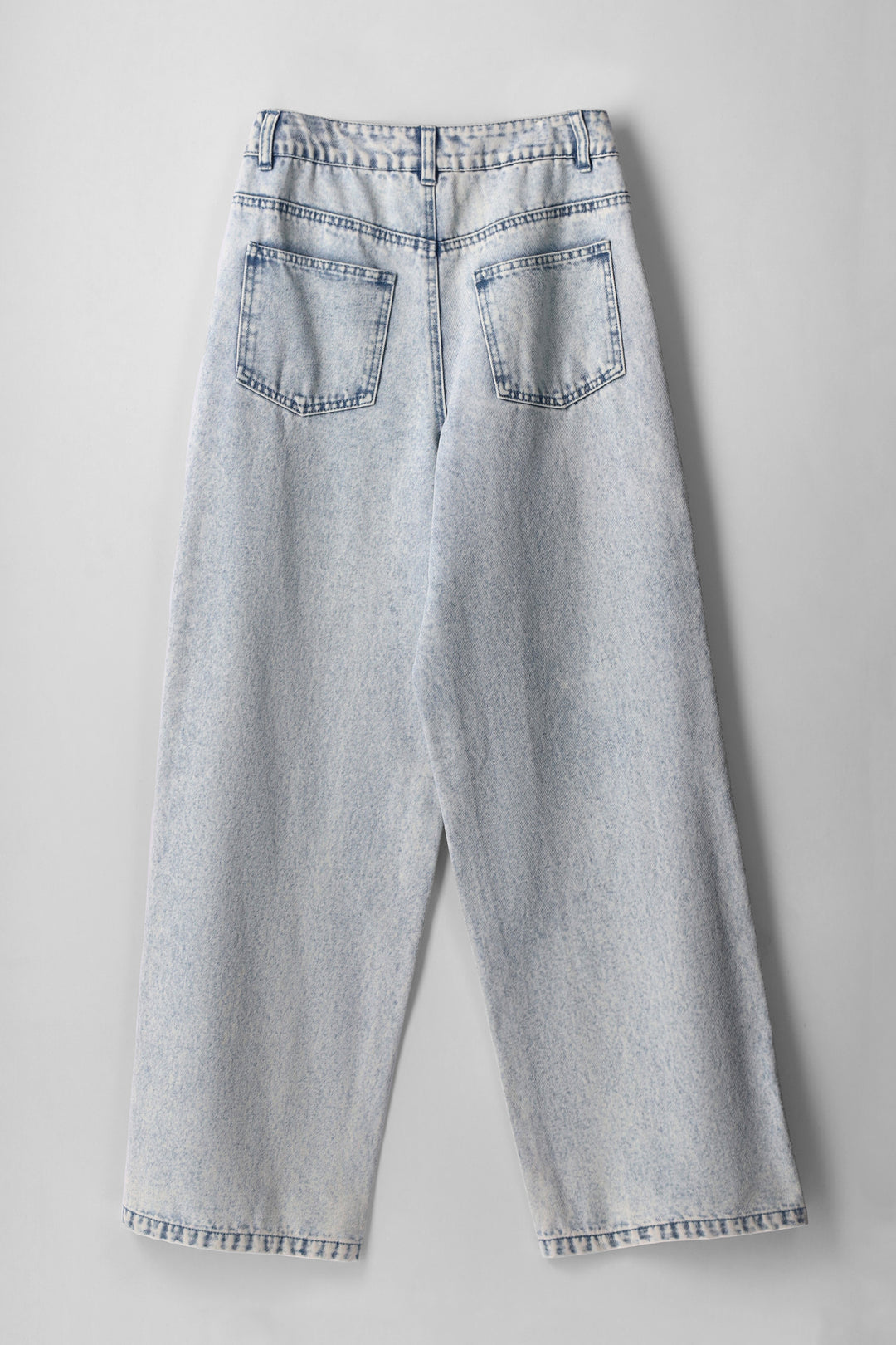 Girls Flower Embroidered Jeans - Acid Wash
