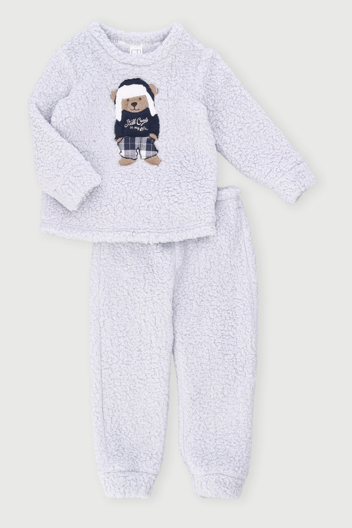 Pre-Boys Still Cool In My Pyjamas Sherpa Sleep Set - Grey