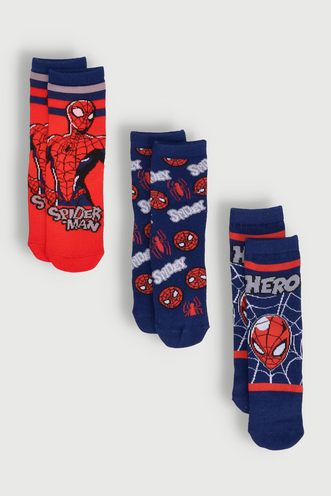 Pre-Boys 3 Pack Spiderman Socks - Multi