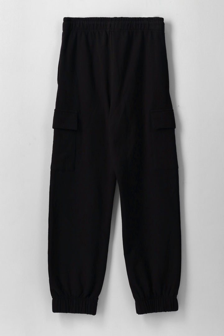 Boys Cargo Fleece Jogger - Black