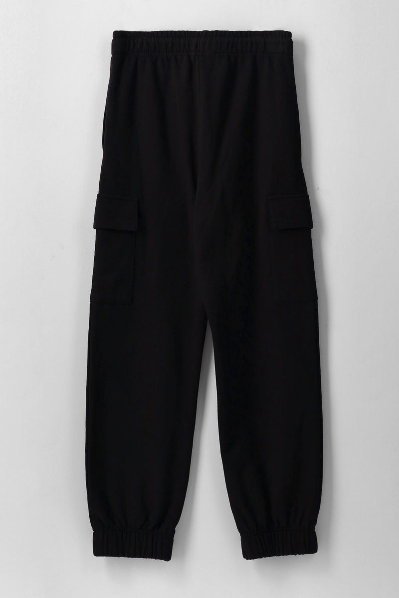Boys Cargo Fleece Jogger - Black