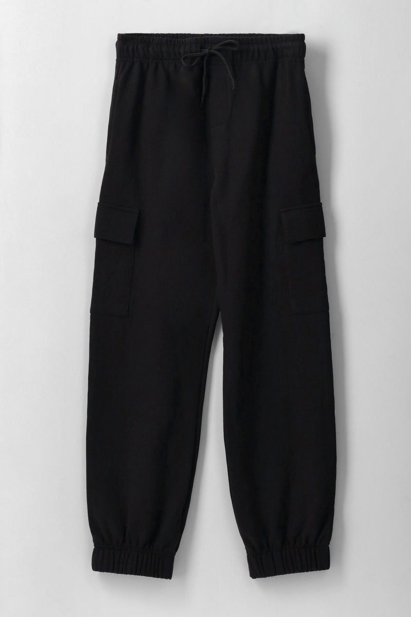 Boys Cargo Fleece Jogger - Black