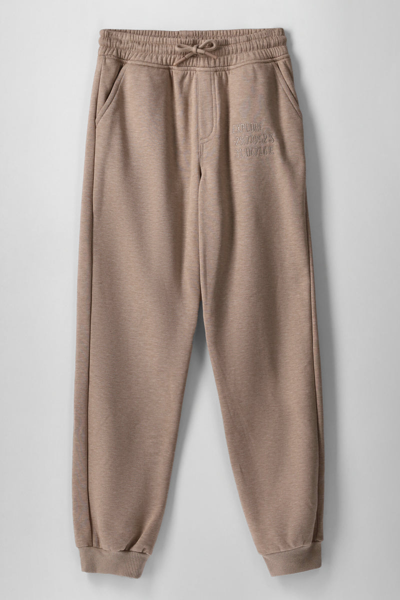 Boys Acid Wash Fleece Jogger - Stone
