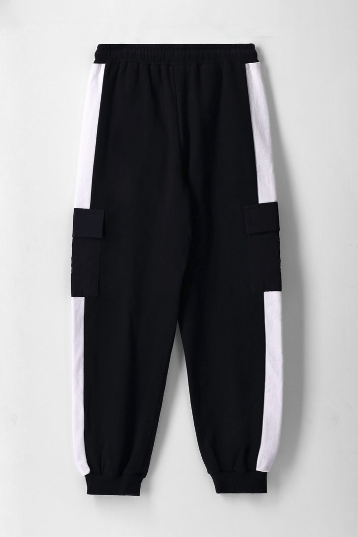 Boys Cargo Jogger - Black/White