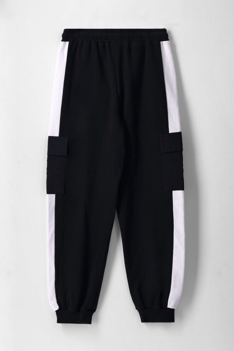 Boys Cargo Jogger - Black/White