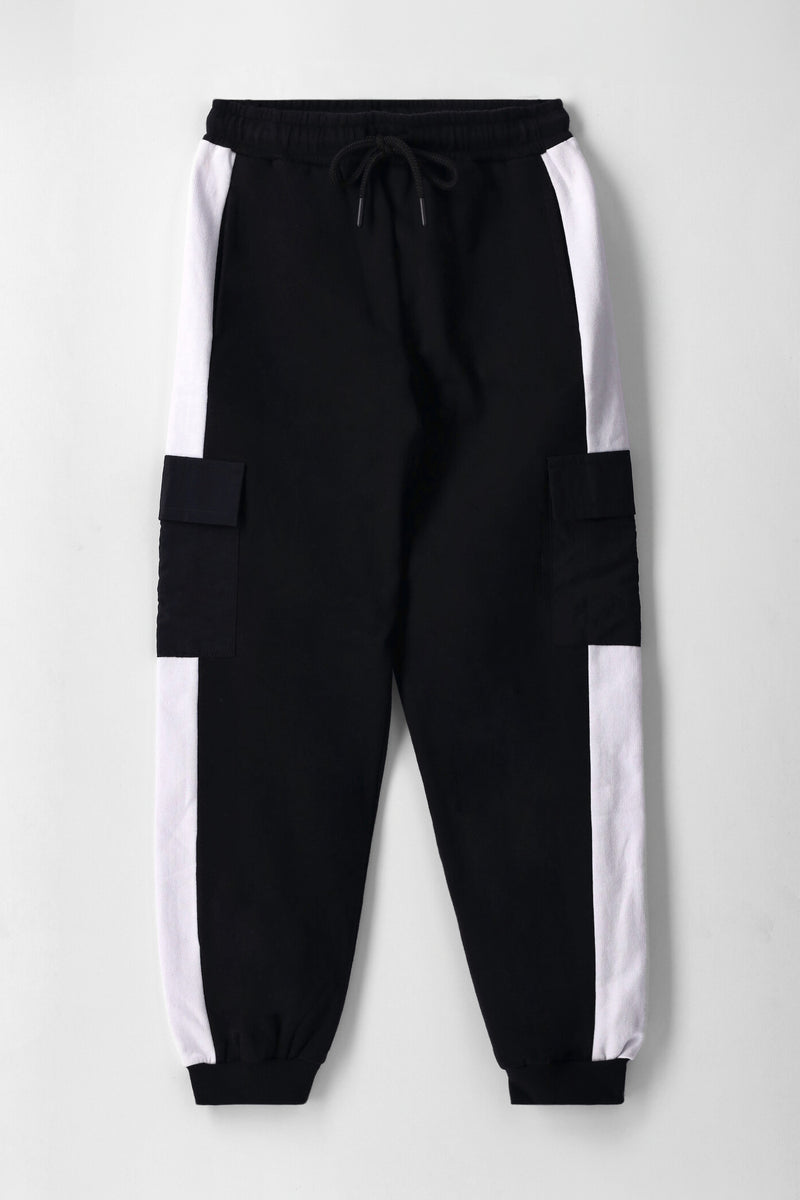 Boys Cargo Jogger - Black/White