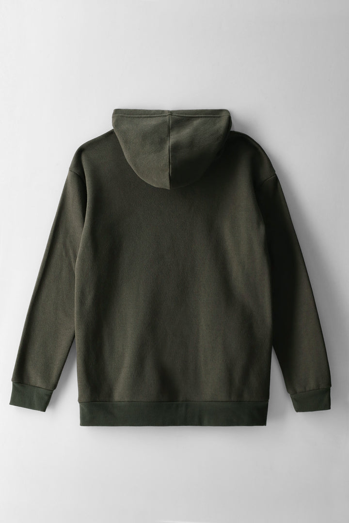 Boys Basic Fleece Hoody - Olive
