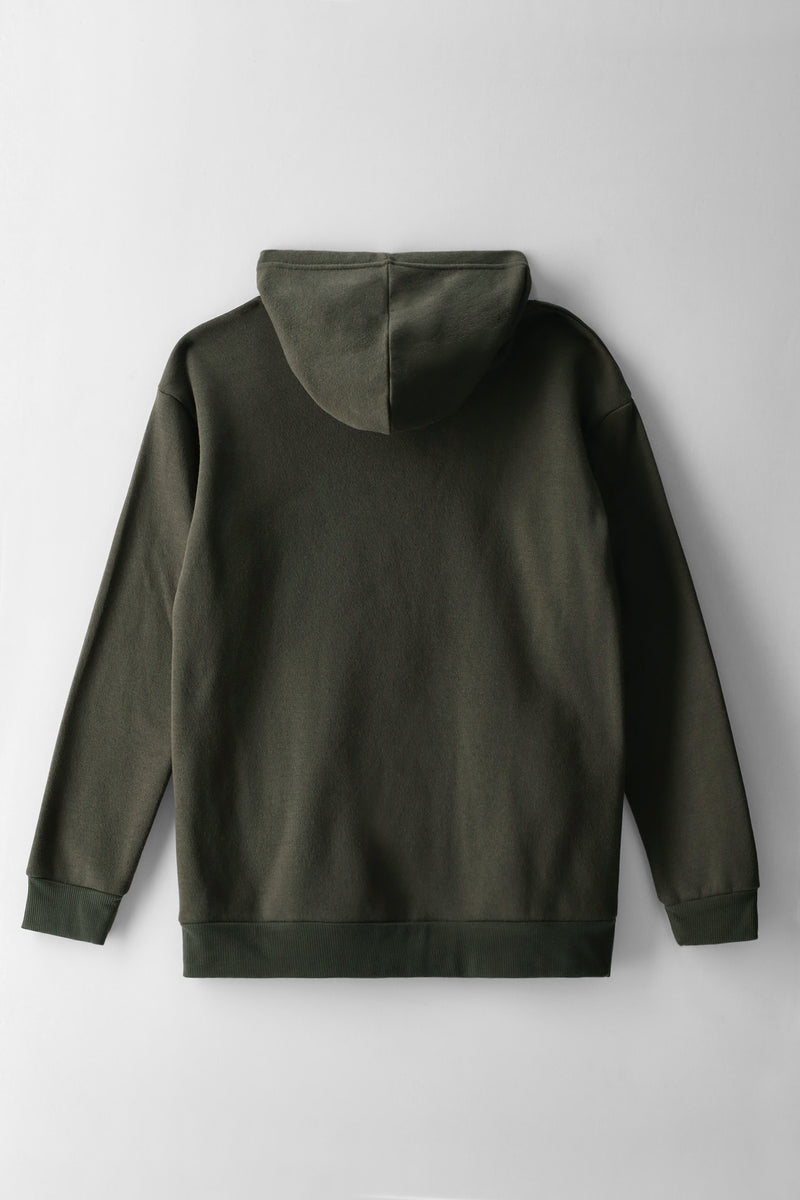 Boys Basic Fleece Hoody - Olive