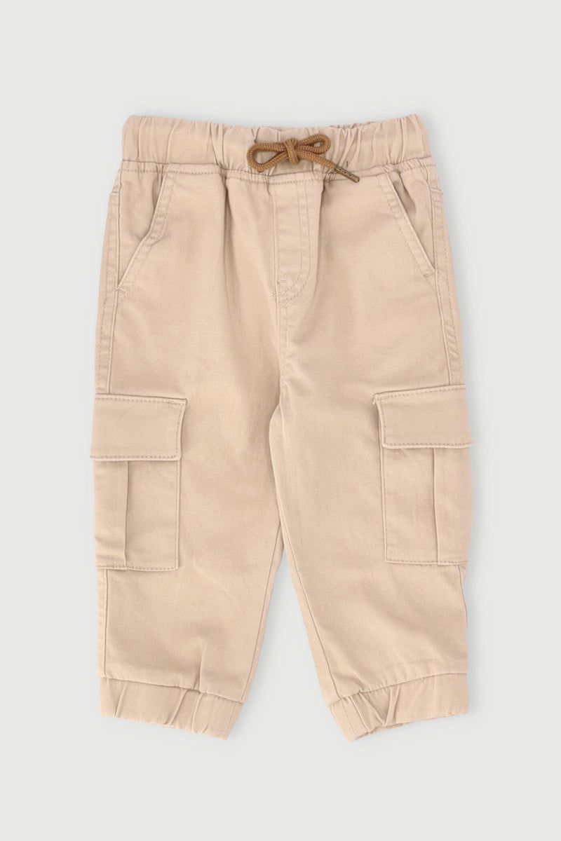 Baby Boys Twill Cargo Pants - Tan