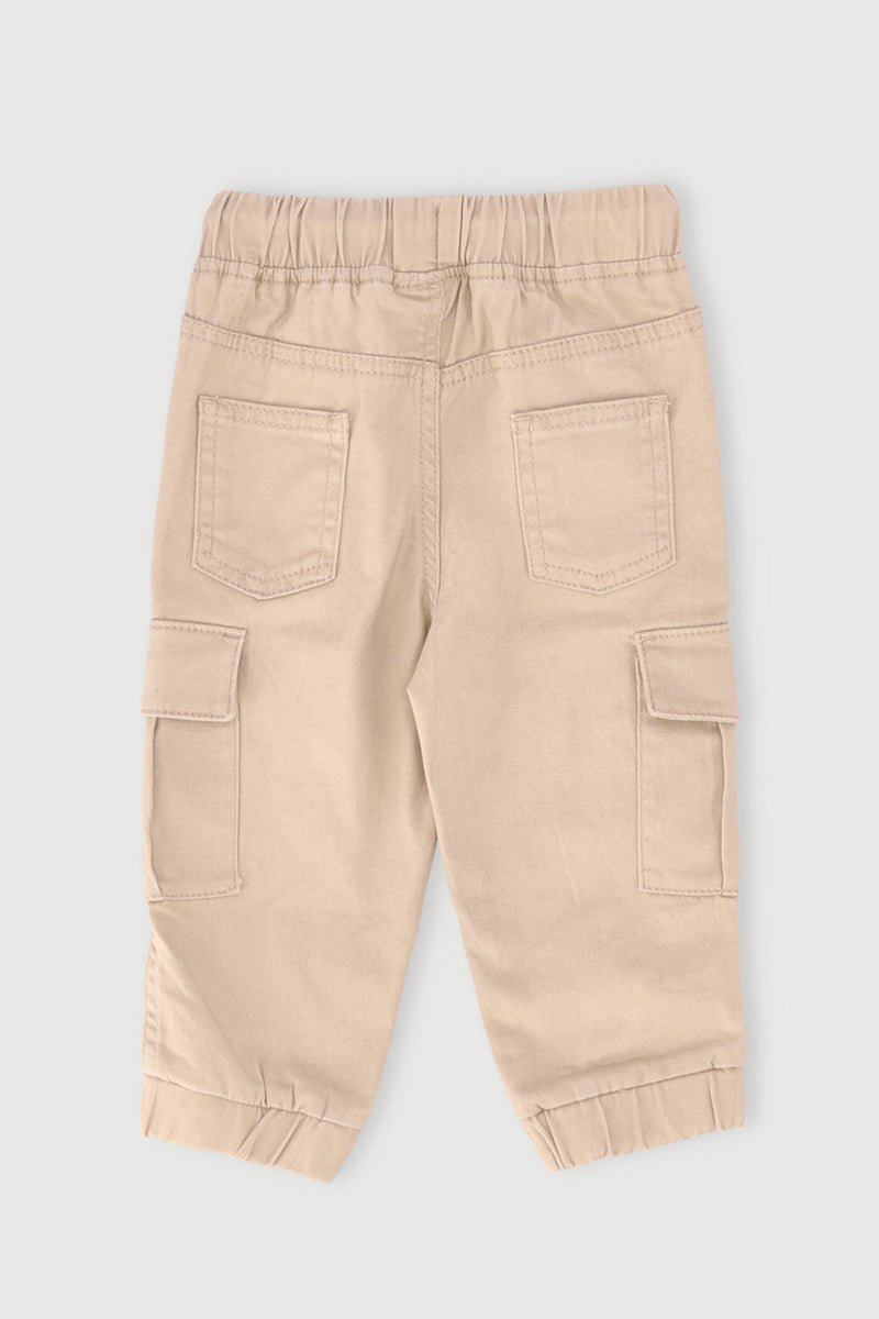 Baby Boys Twill Cargo Pants - Tan