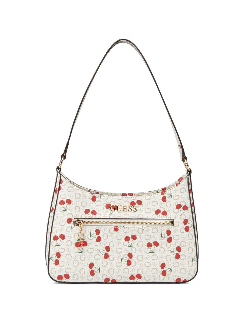 Tana Top Zip Shoulder Bag - White