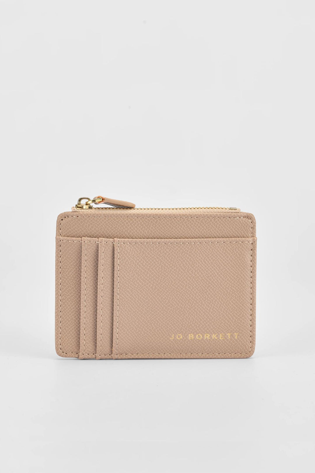 Jessica Pebble Surface Embossed Logo Cardholder - Taupe