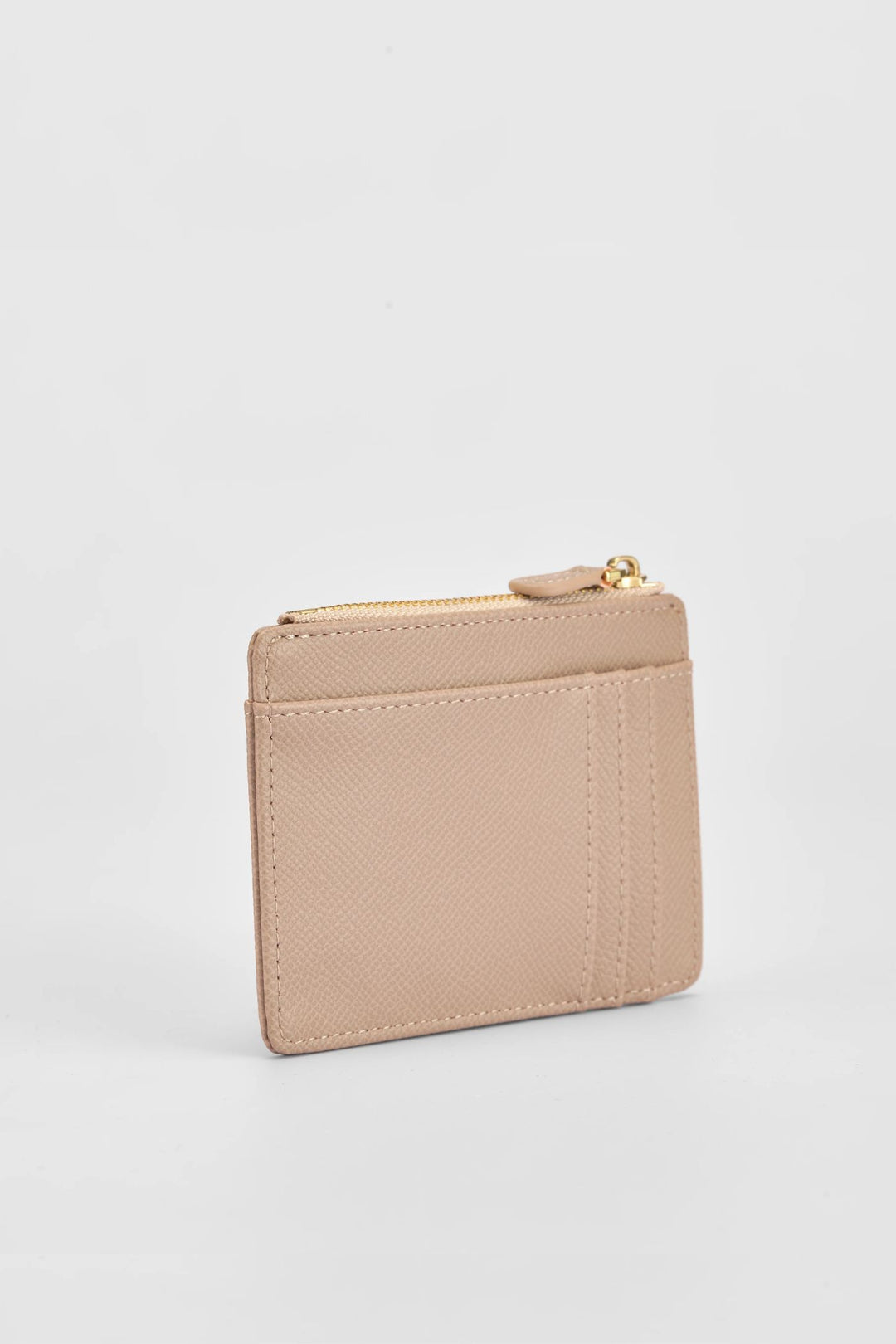 Jessica Pebble Surface Embossed Logo Cardholder - Taupe