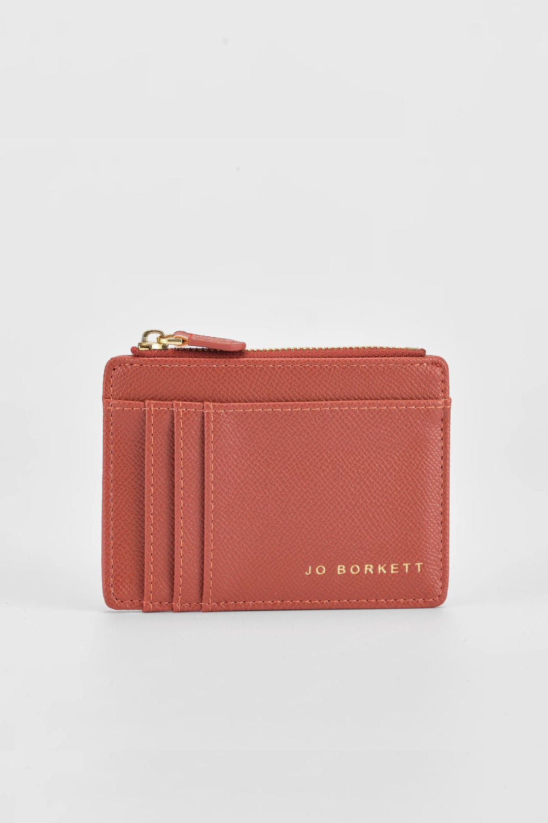 Jessica Pebble Surface Embossed Logo Cardholder - Coral