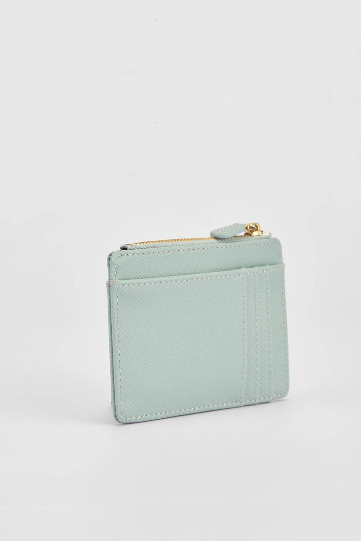 Jessica Pebble Surface Embossed Logo Cardholder - Seafoam