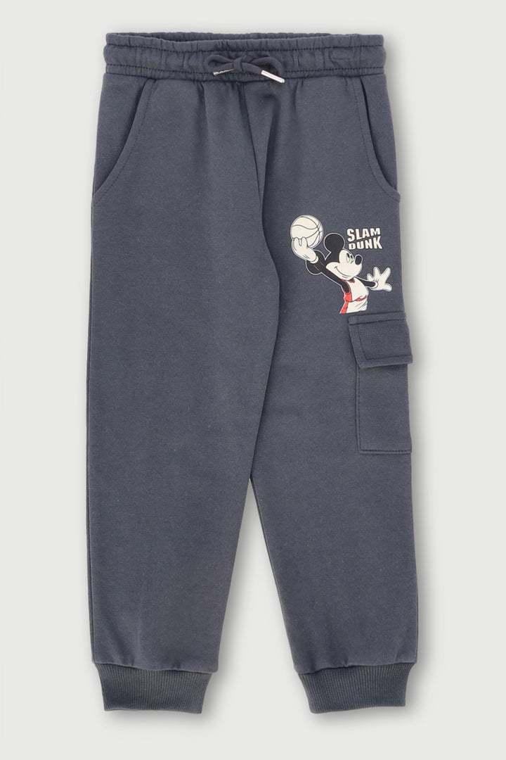 Pre-Boys Mickey Basketball Foil Jogger - Charcoal