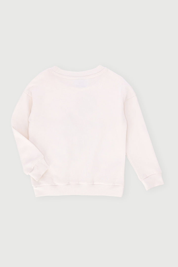 Pre-Boys Mickey Basketball Foil Crew Top - Ecru