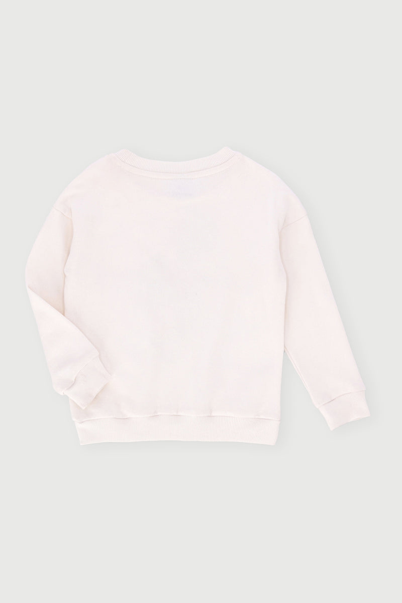 Pre-Boys Mickey Basketball Foil Crew Top - Ecru