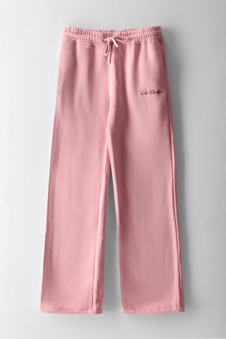 Girls Wide Leg Sweatpants - Pink