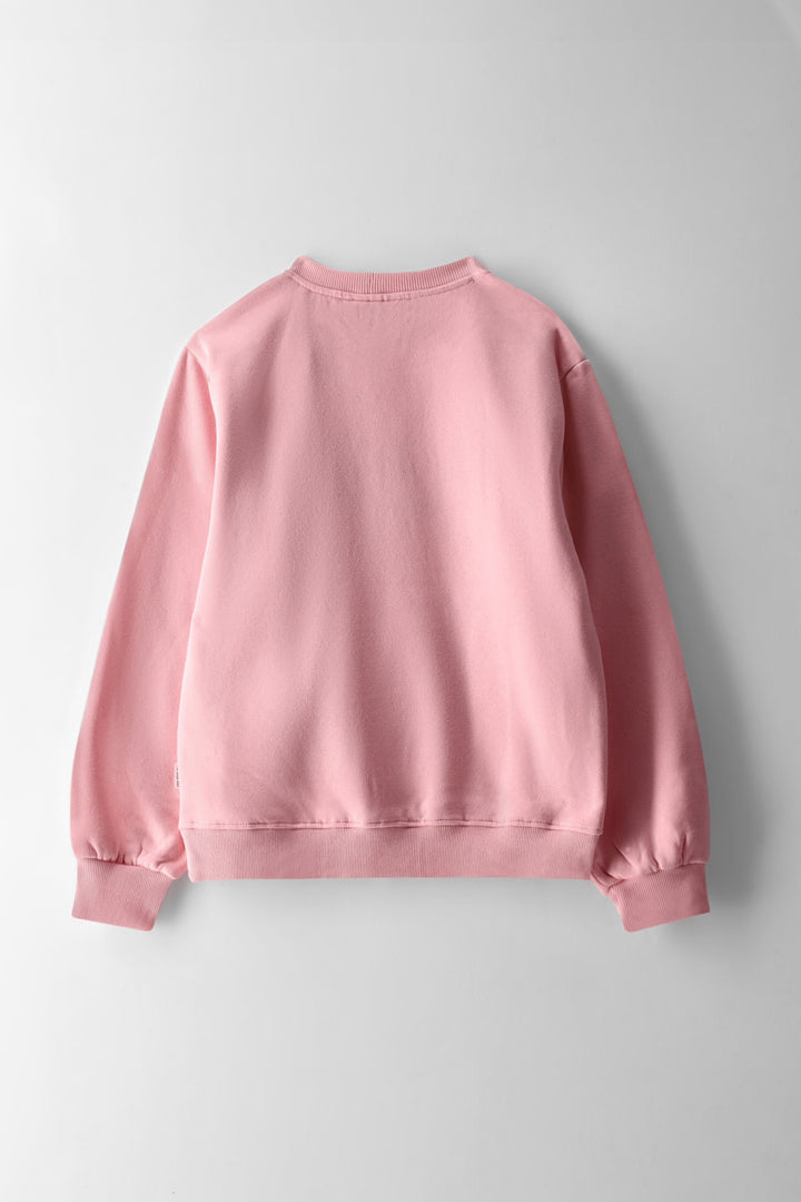 Girls Balloon Sleeve Sweatshirt - Pink