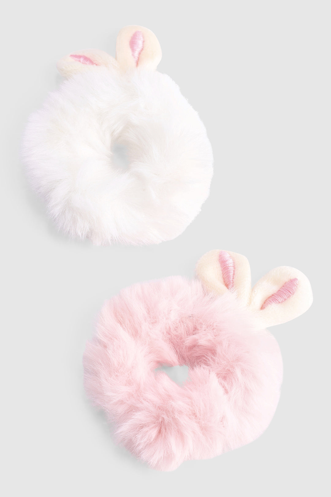 Pre-Girls 2 Pack Bunny Ears Scrunchie - White