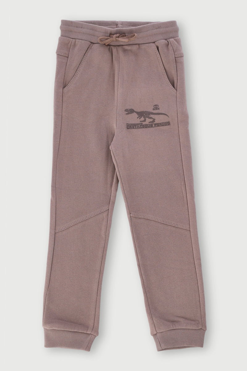 Pre-Boys Dino Fleece Jogger - Taupe