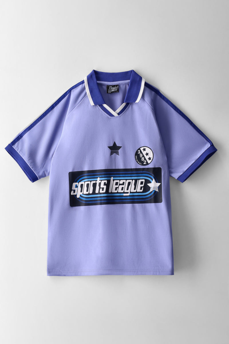 Girls Short Sleeve Logo Sports Jersey - Periwinkle